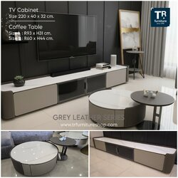 ตู้วางทีวี 220 cm. รุ่น Grey Leather