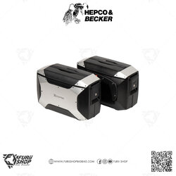 กล่องข้าง HEPCO & BECKER :XCORE SIDE CASE SET FOR C-BOW CARRIER/Pair 29 x 44 x 20 Black / Silver