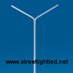 เสาโคมไฟถนน ปลายเรียวชุบกัลวาไนซ์ กิ่งคู่ความสูง 4.60-7.60 เมตร