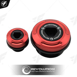 น็อตปิดจานไฟใหญ่-เล็ก REVOLUTION V2 MONKEY-125/GROM-125/CB,CBR-150,300R แดง