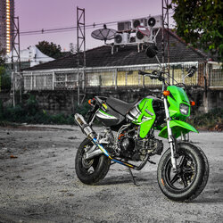 สายHEL KAWASAKI KSR เดินทางเดิม หน้า-หลังเดินอ้อมปั๊ม สายCARBON หัวเบนโจสีเงิน