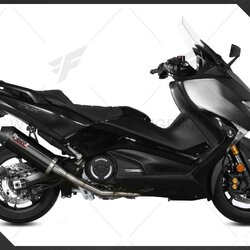 ท่อมอเตอร์ไซค์ MIVV FOR YAMAHA T-MAX 530 OVAL STEEL BLACK CARBON CAP ท่อแต่ง ท่อสูตร ท่อบิ๊กไบค์ ท่อBigbike ท่อไอเสีย