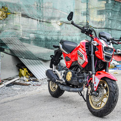 สายHEL HONDA MSX125 เดินทางเดิม หน้า สายสีชมพู หัวเบนโจสีแดง