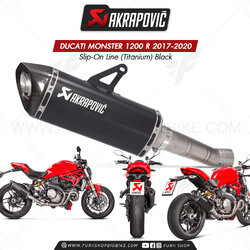 ท่อแต่ง Akrapovic Exhaust Slip-On Line (Titanium) Black DUCATI MONSTER 1200 R 2017-2020