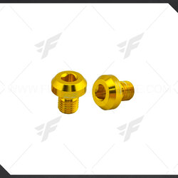 น็อตอุดกระจก GTR Evolution Honda.Kawasaki เกลียวขวา สีทอง