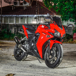 สายHEL HONDA CBR500R เดินอ้อมปั๊มหลัง สายCARBON หัวเบนโจสีเงิน