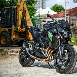 สายHEL KAWASAKI Z800 เดินทางเดิม หลัง สายสีเขียว หัวเบนโจสีดำ