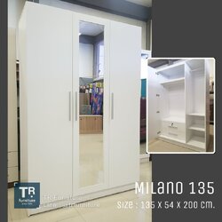 ตู้เสื้อผ้า 135 ซม. รุ่น Milano สีขาว