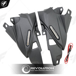 ตัวอุดรูกระจก+ไฟเลี้ยว (พลาสติก ABS) REVOLUTION FORZA-350 ดำ