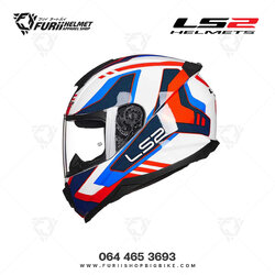 หมวกกันน็อค LS2 Helmet FF802 FLASH : TECHY WHITE RED BLUE