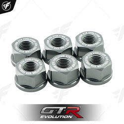 น็อตยึดสเตอร์หลัง CNC GTR R3/MT03/NINJA400 M10x1.25 (6ตัว) เทา
