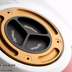 ฝาถังน้ำมันแต่ง LIGHTECH DETTAGLI PRODOTTO TF1 สีทอง FOR YAMAHA R1 09-14
