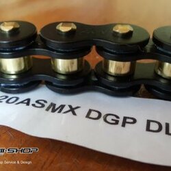 โซ่พระอาทิตย์ 520 สีดำหมุดทอง X-RING