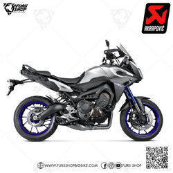 ท่อแต่ง Akrapovic Titanium ตัว 3 รู Aluminium Logo Limited : for Yamaha FJ09/MT09 tracer900 2016-2018 & TRACER900GT 2018-2020