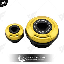 น็อตปิดจานไฟใหญ่-เล็ก REVOLUTION V2 MONKEY-125/GROM-125/CB,CBR-150,300R ทอง
