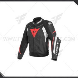 เสื้อแจ็คเก็ต DAINESE superspeed 3 perf.leather jacket-blk/blk/fluo-red