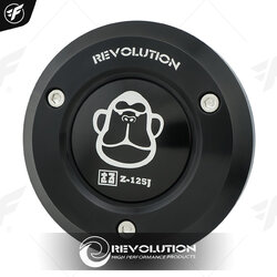 ฝาครอบเครื่องด้านR REVOLUTION MONKEY-125 NEW2021 (5เกียร์)/GROM-125 ดำ
