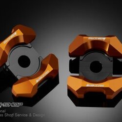 แผ่นสเกลตั้งโซ่ REAR ADJUSTER PLATES FOR MSX ส้ม