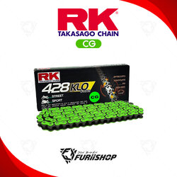 โซ่ RK แท้ 428KLO O-Ring Chain CG428KLO-132L (สีเขียว) สำหรับรถมอเตอร์ไซค์ 150cc