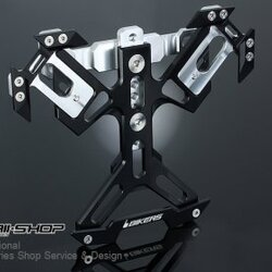 กรอบป้ายทะเบียน REAR LICENSE SUPPORT BIKERS สีดำ