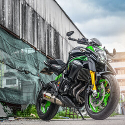 สายHEL KAWASAKI ER6N เดินทางเดิม หน้า สายCARBON หัวเบนโจสีน้ำเงิน