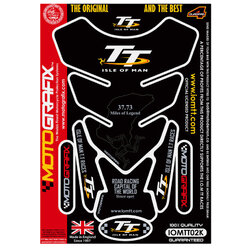 กันรอยกลางถังน้ำมัน Isle Of Man TT Races Official Licensed Black / Silver