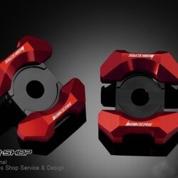 แผ่นสเกลตั้งโซ่ REAR ADJUSTER PLATES FOR MSX แดง