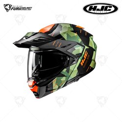 หมวกกันน็อค HJC I80 Dual Sport Modular ROKI : MC47SF สีเขียว/ดำ/ส้ม ผิวด้าน (มี มอก.)