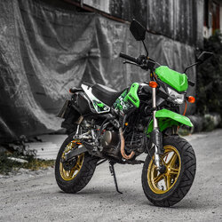 สายHEL KAWASAKI KSR เดินทางเดิม หน้า-หลัง สายสีส้ม หัวเบนโจสีดำ