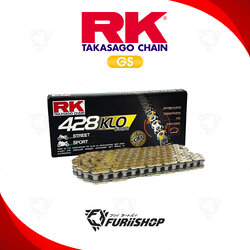 โซ่ RK แท้ 428KLO O-Ring Chain GS428KLO-132L (สีทอง) สำหรับรถมอเตอร์ไซค์ 150cc