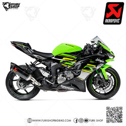 ท่อแต่ง Akrapovic Slip on Carbon New shape (no heat guard) : for Kawasaki ZX6R 2019-2022
