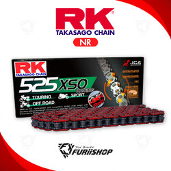 โซ่ RK แท้ 525XSO RX-Ring Chain NR525XSO-120L (สีแดง Neon) สำหรับรถมอเตอร์ไซค์ 400-900cc