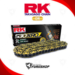 โซ่ RK แท้ 530KRO O-Ring Chain GR530KRO-120L (สี Full Gold) สำหรับรถมอเตอร์ไซค์ 400-900cc