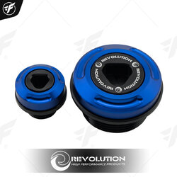 น็อตปิดจานไฟใหญ่-เล็ก REVOLUTION V2 MONKEY-125/GROM-125/CB,CBR-150,300R น้ำเงิน