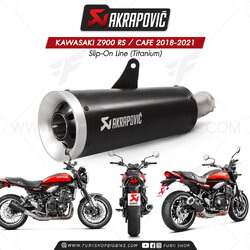 ท่อแต่ง Akrapovic Exhaust Slip-On Line (Titanium) Black Retro KAWASAKI Z900 RS / CAFE 2018-2021
