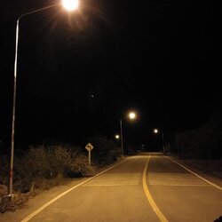 ผลงานติดตั้งไฟฟ้าสาธารณะบริเวณจุดเสี่ยงเทศบาล อ.วังสมบูร์ จ.สระแก้ว ติดตั้งเสาไฟกิ่งเดียว 8 เมตร 10 ต้น พร้อมโคมถนน LU 2 โซเดียม 250W