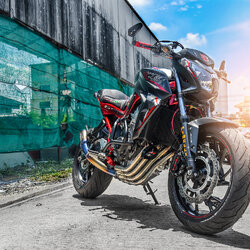 สายHEL HONDA CB500F เดิน3ทาง หน้า สายสีแดง หัวเบนโจสีเงิน