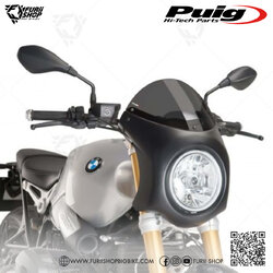 ชิลด์หน้า Puig Retro Semi Fairing Black : for BMW R nine T 13-20 / New!! R nine T Scramble 17-20