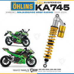 โช๊คหลัง OHLINS KA745 FOR Kawasaki Ninja250/400 WSSP Racing 2018-2019