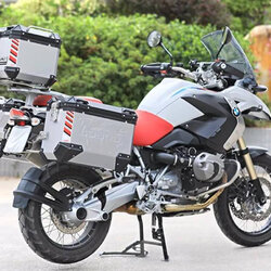 กล่องข้าง LOBOO PIKE TRACKER 38L 45L สีเงิน 2ใบ พร้อมชุดยึดข้าง FOR BMW R1200GS