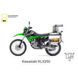 กล่องข้าง ปี๊บข้าง 2 ใบพร้อมแร็คข้าง&เพลท K2 PRO 29L,35L FOR KAWASAKI KLX250, D-Tracker250