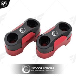 ประกับตุ๊กตาแฮนด์ 2 ชิ้น(R+L) CNC REVOLUTION M-SLAZ/PCX-160 ฐานแดง บนดำ