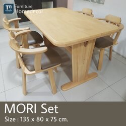 ชุดโต๊ะกินข้าว 4 ที่นั่ง รุ่น Mori เก้าอี้หมุน