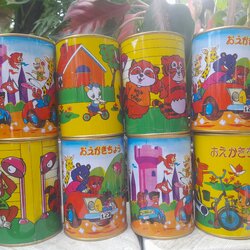 กระปุกออมสินสังกะสี ลายการ์ตูนน่ารัก คละแบบ ยุค90