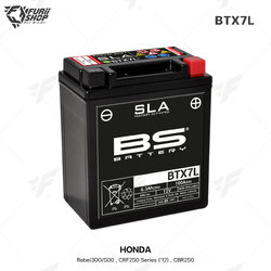 BS Battery รุ่น BTX7L (FA) SLA FOR HONDA Rebel300/500 , CRF250 Series ('12) , CBR250