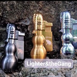 ไฟแช็กต้านลม ทรงป้อม จับถนัดมือ เติมแก๊สได้ ปรับไฟได้ ทนทานใช้นาน