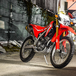 สายHEL HONDA CRF250 เดินทางเดิม หน้า-หลัง สายCARBON หัวเบนโจสีเงิน