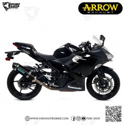 ท่อมอเตอร์ไซค์ Arrow Slip on Dark-Carbon : for Kawasaki Ninja400 2018-2022