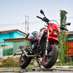 สายHEL KAWASAKI KSR เดินทางเดิม หน้า-หลัง สายสีดำ หัวเบนโจสีเงิน