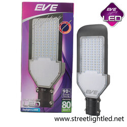 โคมไฟถนน LED Flat แฟลท พร้อมขายึด 80w ยี่ห้อ EVE